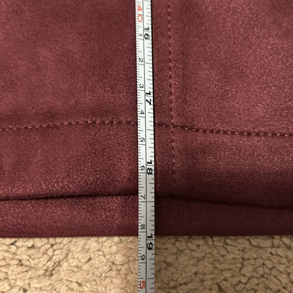 NWT Loft Faux Suede Burgundy Skirt- Size 12 - Picture 13 of 15